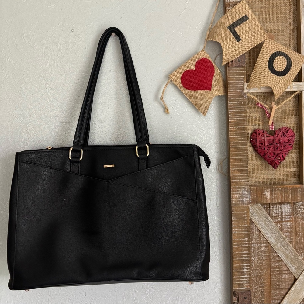 Elegant Black Laptop Tote Bag